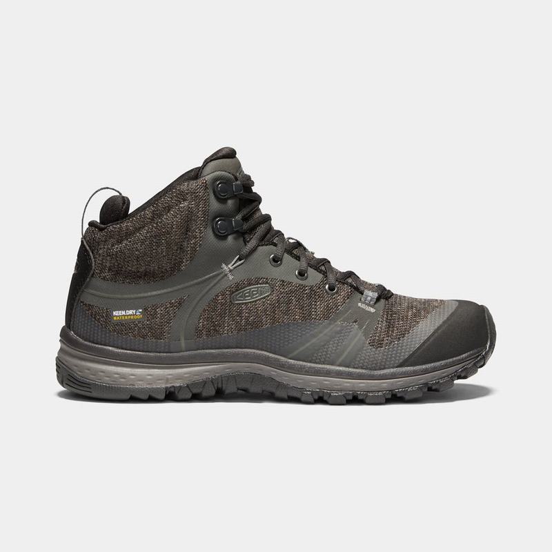 Botas De Montaña Keen Terradora Waterproof Mid Para Mujer Grises Oscuro/Negros - Botas Keen Mexico (